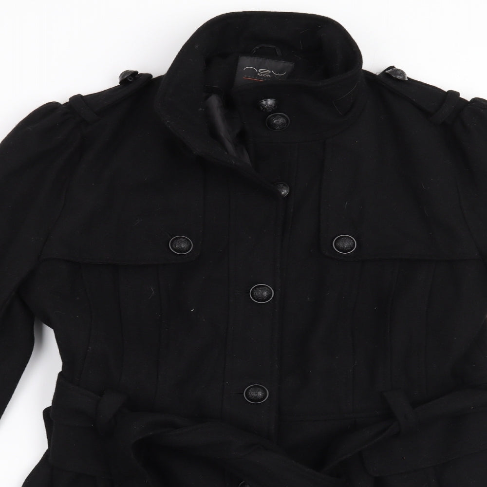 New Look Womens Black   Overcoat Coat Size 14