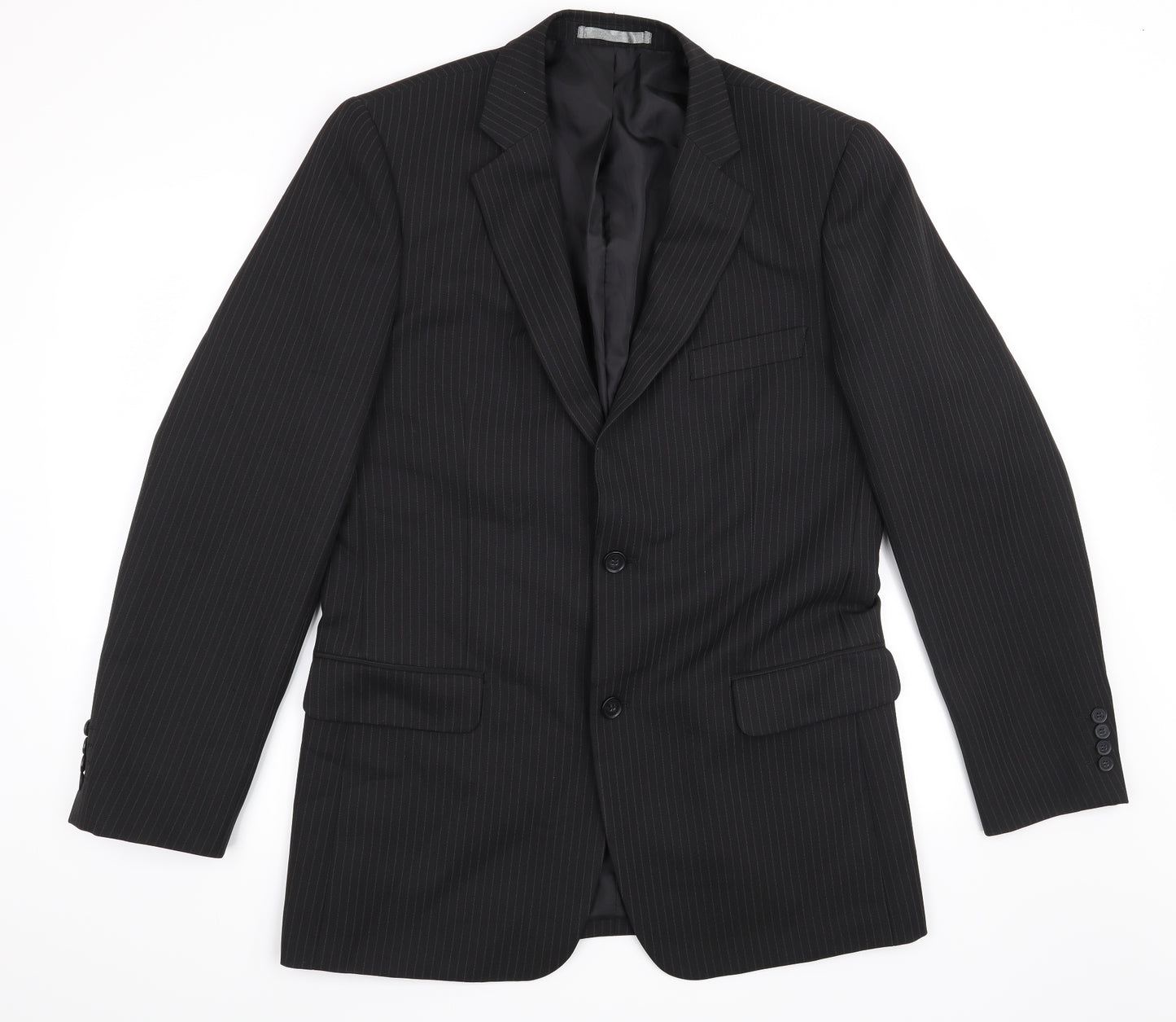 Taylor & Wright Mens Black Striped  Jacket Suit Jacket Size 40