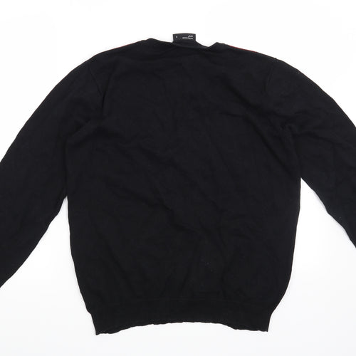 Cedar Wood State Mens Black Argyle/Diamond  Pullover Jumper Size S