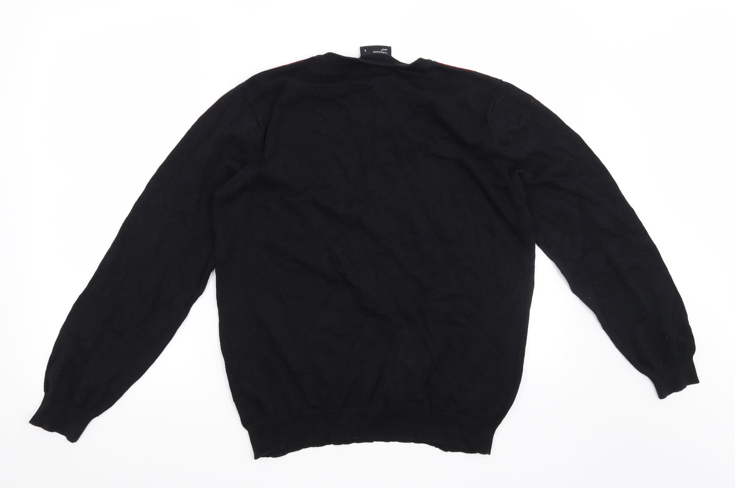 Cedar Wood State Mens Black Argyle/Diamond  Pullover Jumper Size S