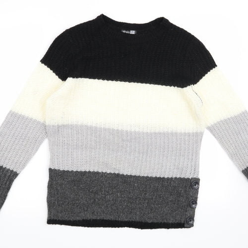 Pep & Co Womens Black Striped  Pullover Jumper Size 10