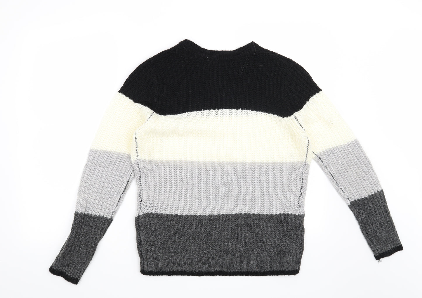 Pep & Co Womens Black Striped  Pullover Jumper Size 10
