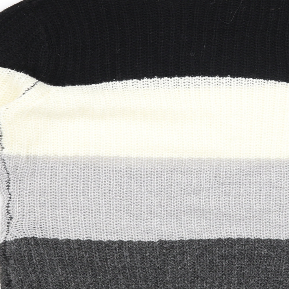 Pep & Co Womens Black Striped  Pullover Jumper Size 10