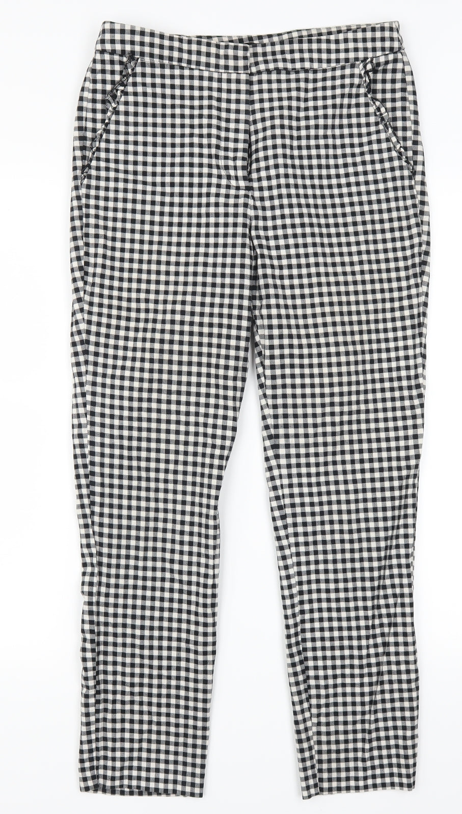 Zara Womens Grey Check  Trousers  Size M L25 in