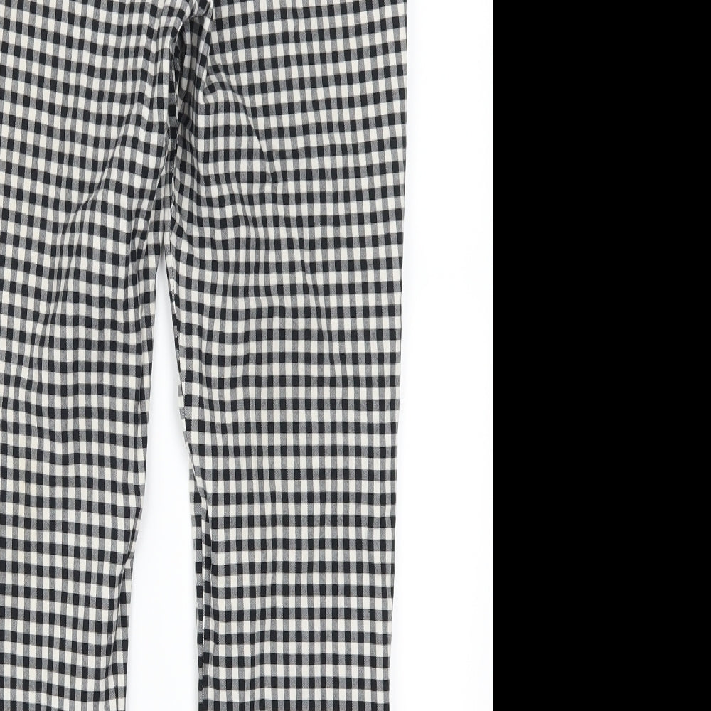 Zara Womens Grey Check  Trousers  Size M L25 in