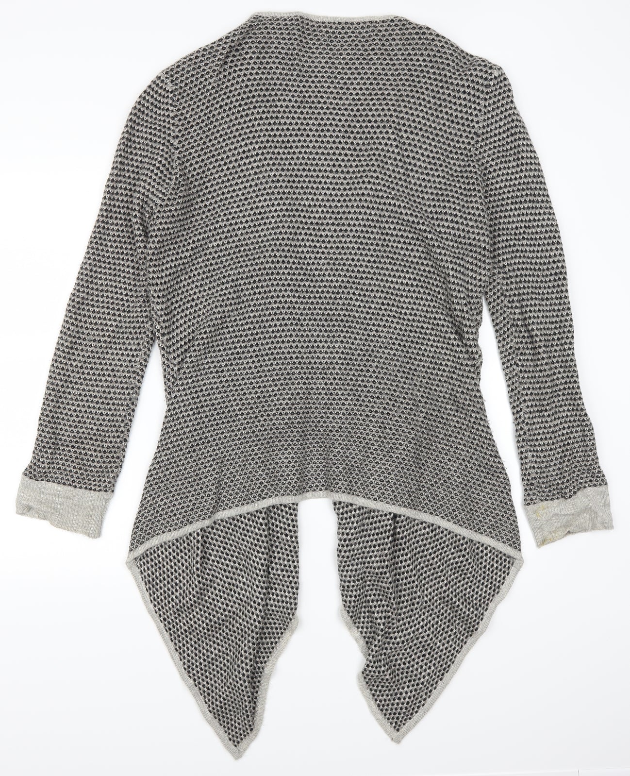 M&Co Womens Grey Geometric  Cardigan Jumper Size 16