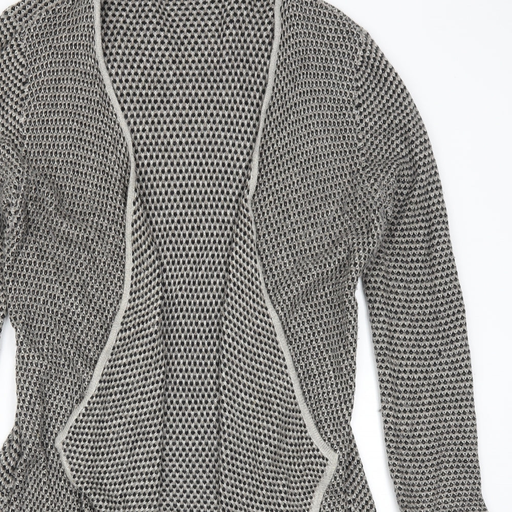 M&Co Womens Grey Geometric  Cardigan Jumper Size 16
