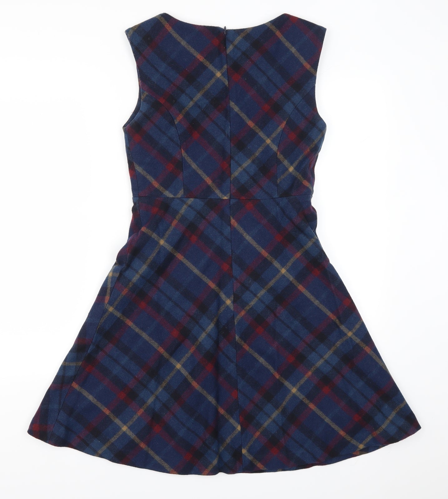 Ness Womens Blue Check  Skater Dress  Size 10