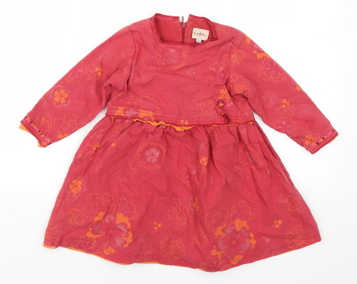 Confetti Girls Pink Floral  Skater Dress  Size 3 Years