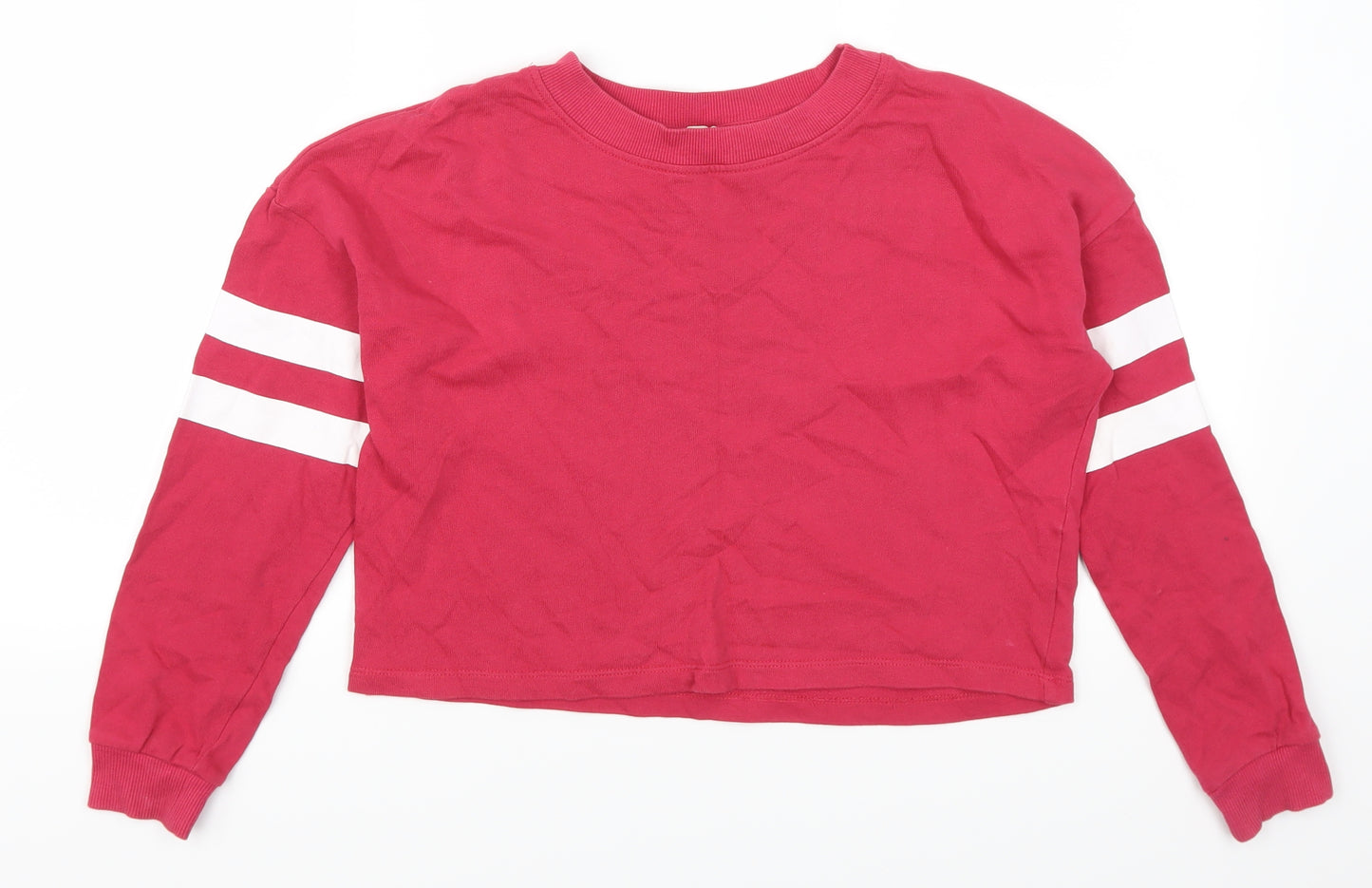 H&M Girls Pink Striped  Pullover Sweatshirt Size 11-12 Years