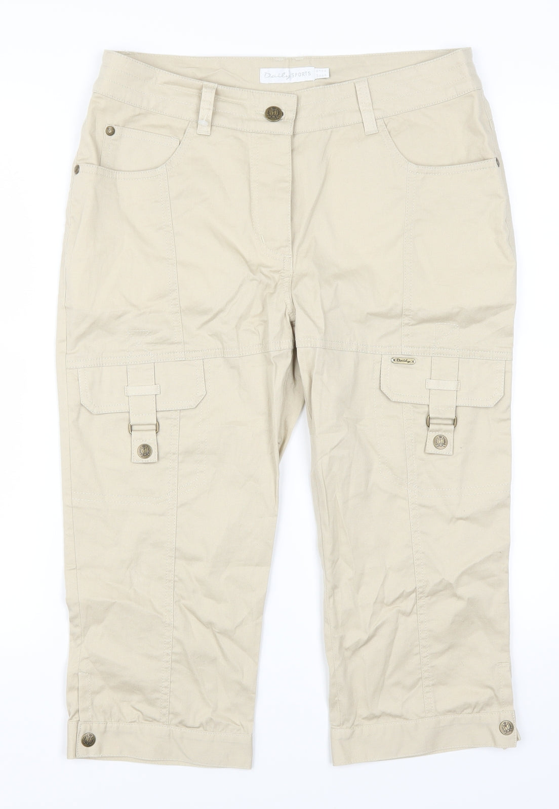 Daily Sports Womens Beige   Cargo Trousers Size 12