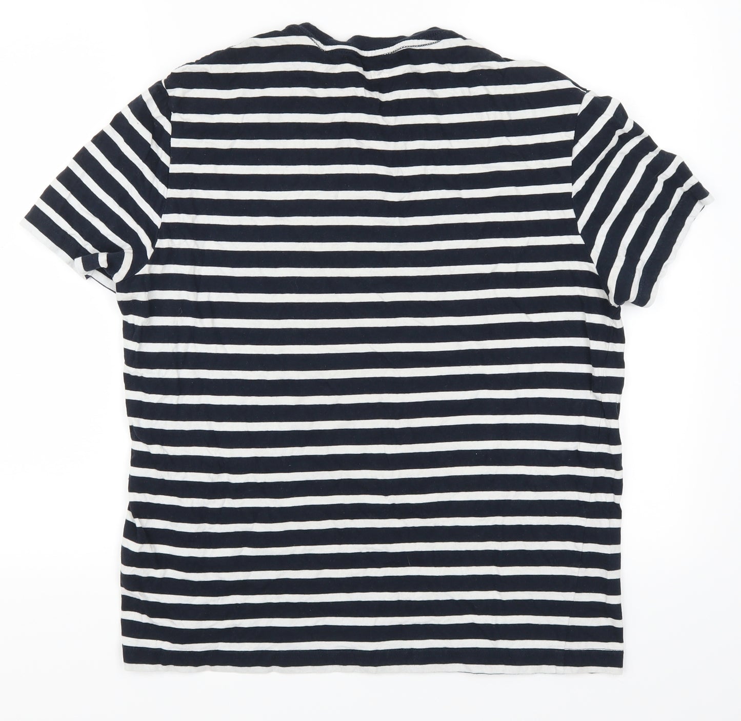 H&M Mens Black Striped   T-Shirt Size M