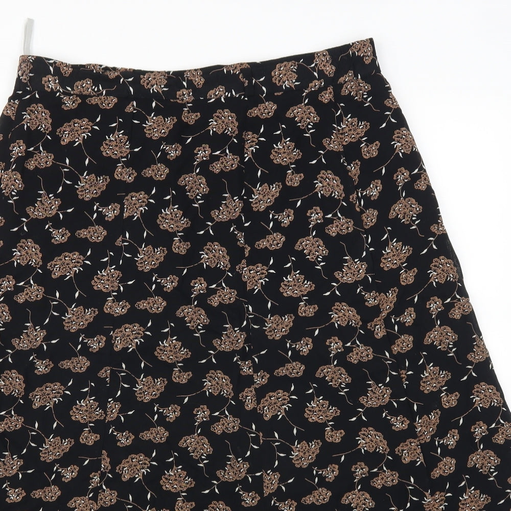 Bianca Womens Brown Floral  Mini Skirt Size 16