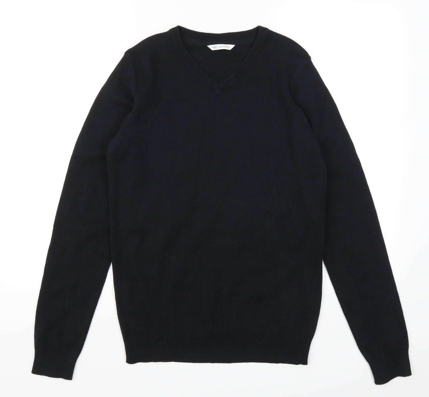 Marks and Spencer Boys Black   Pullover Jumper Size 15-16 Years