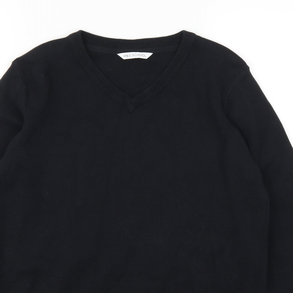 Marks and Spencer Boys Black   Pullover Jumper Size 15-16 Years