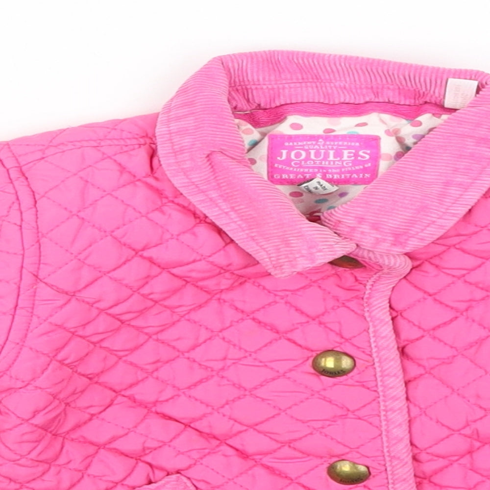 Joules Girls Pink   Quilted Coat Size 12-18 Months