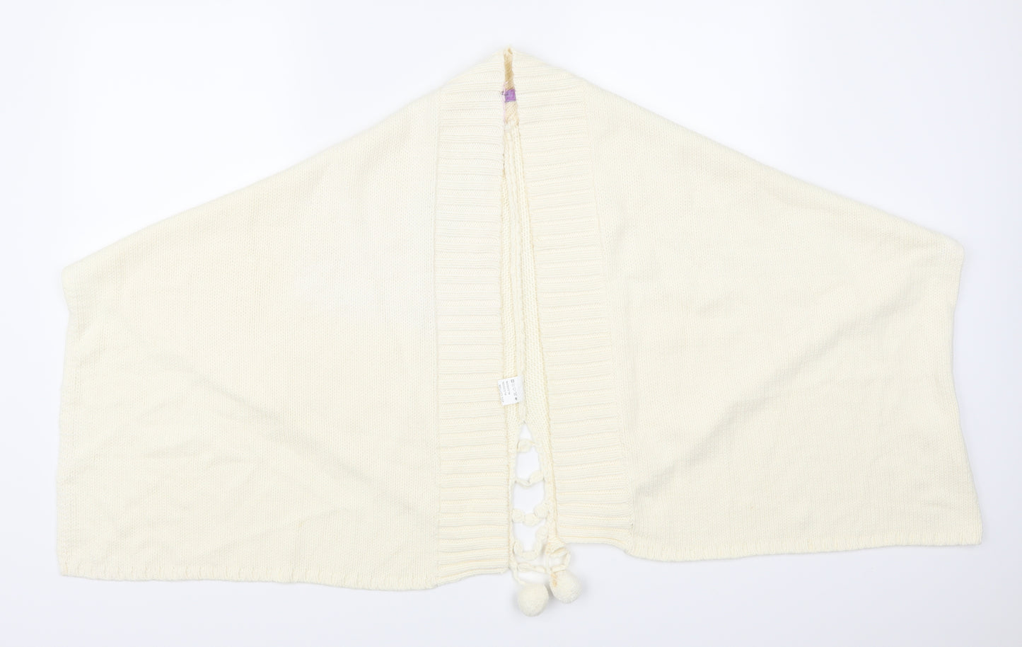 Chulin Womens White    Shawl/Wrap   - Pom Pom