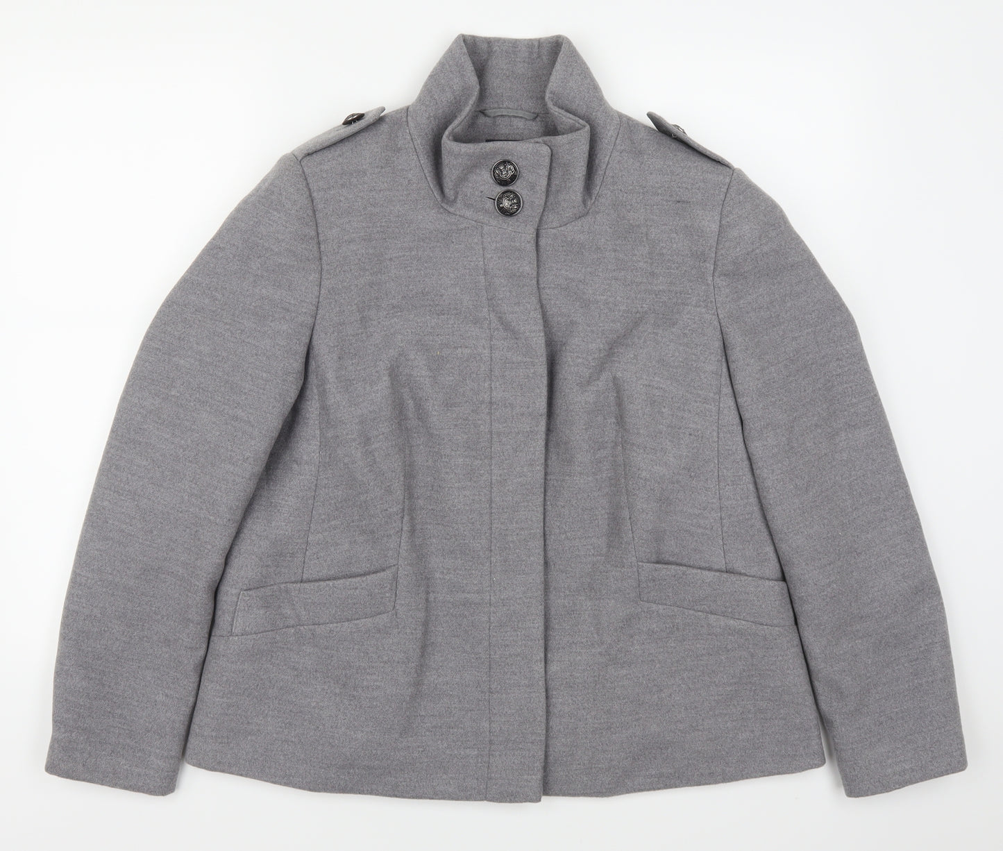 Marks and Spencer Womens Grey   Pea Coat Coat Size 16