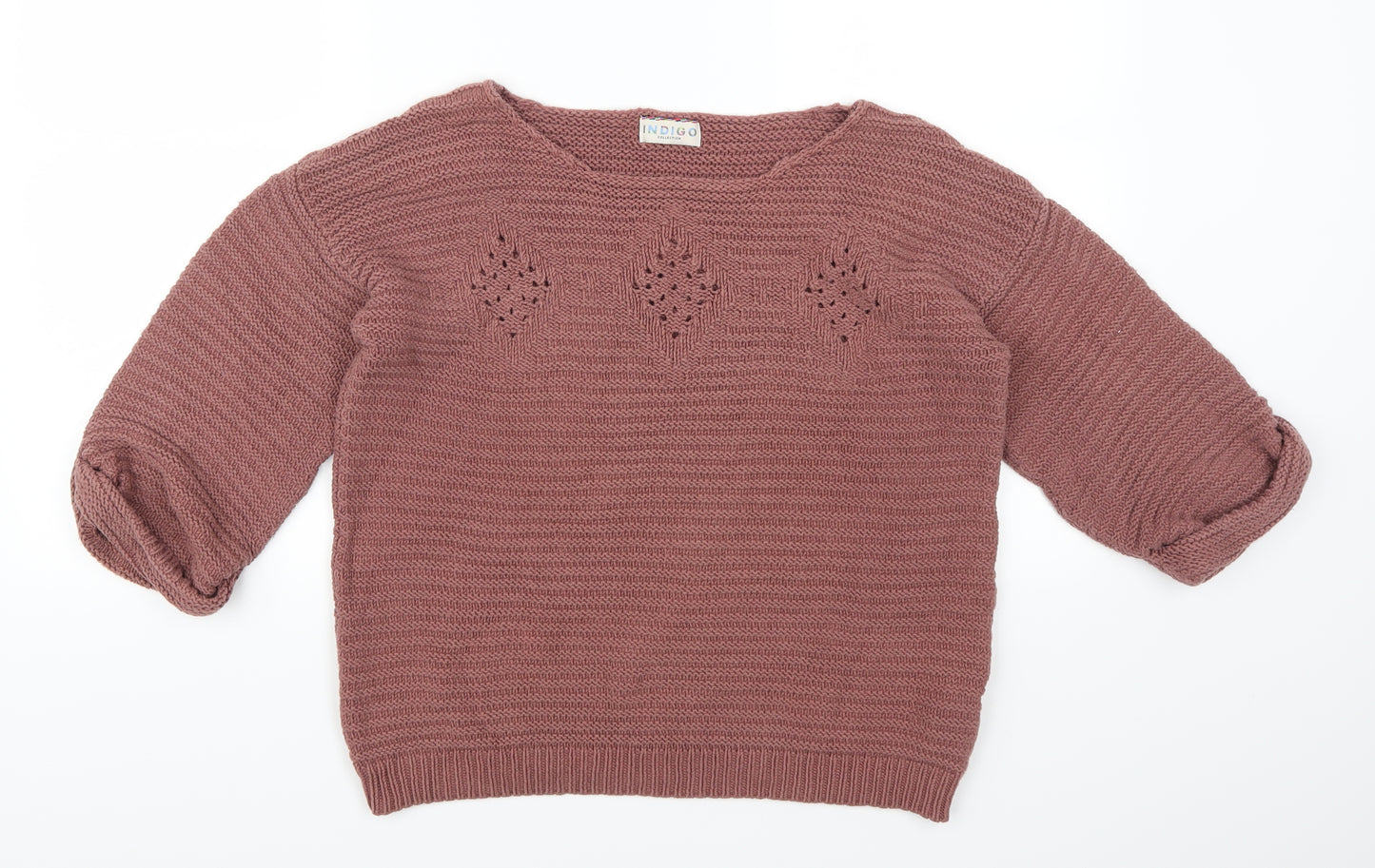 Marks and Spencer Womens Pink Argyle/Diamond  Pullover Jumper Size 12