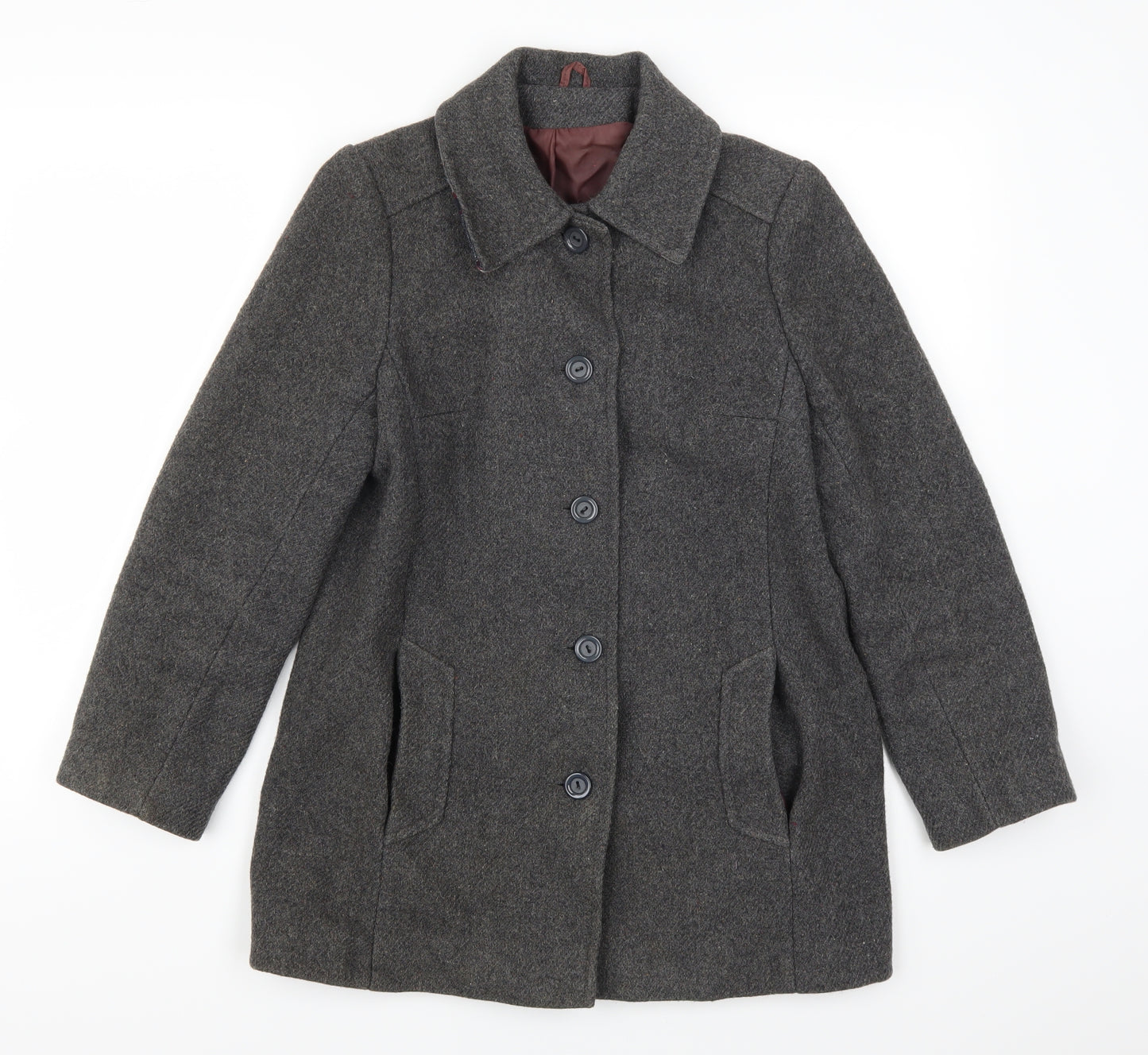 Preworn Womens Grey   Pea Coat Coat Size 10