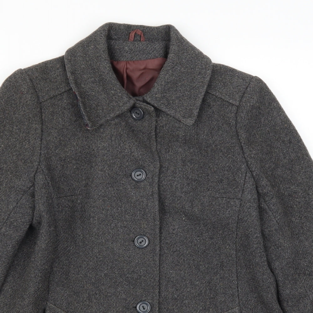 Preworn Womens Grey   Pea Coat Coat Size 10