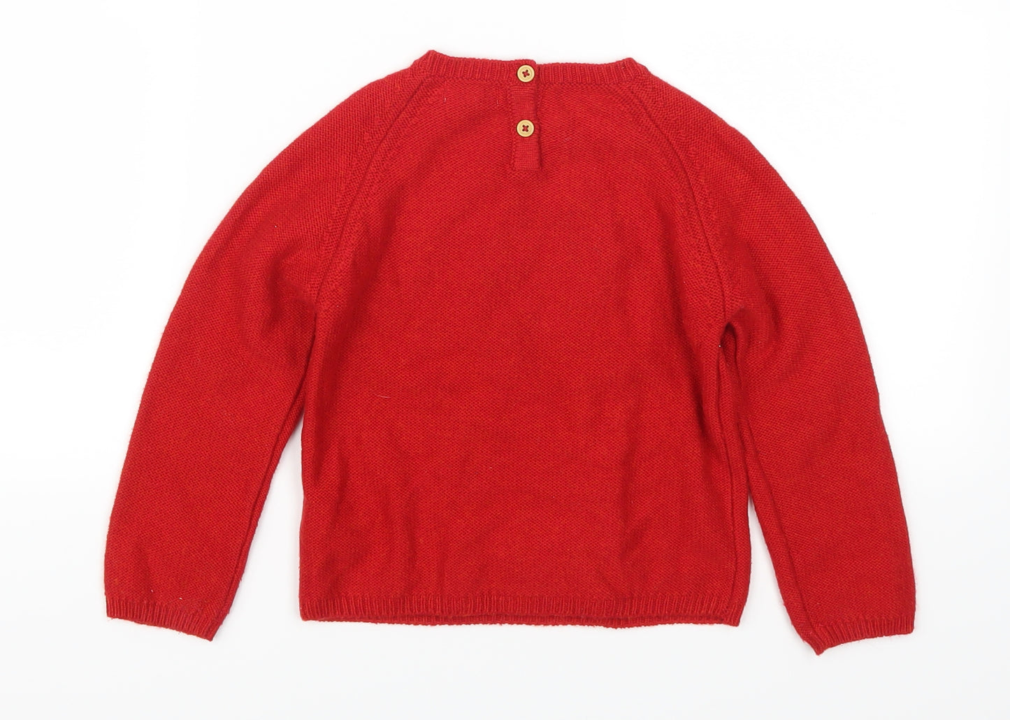 NEXT Girls Red   Pullover Jumper Size 3-4 Years  - Reindeer