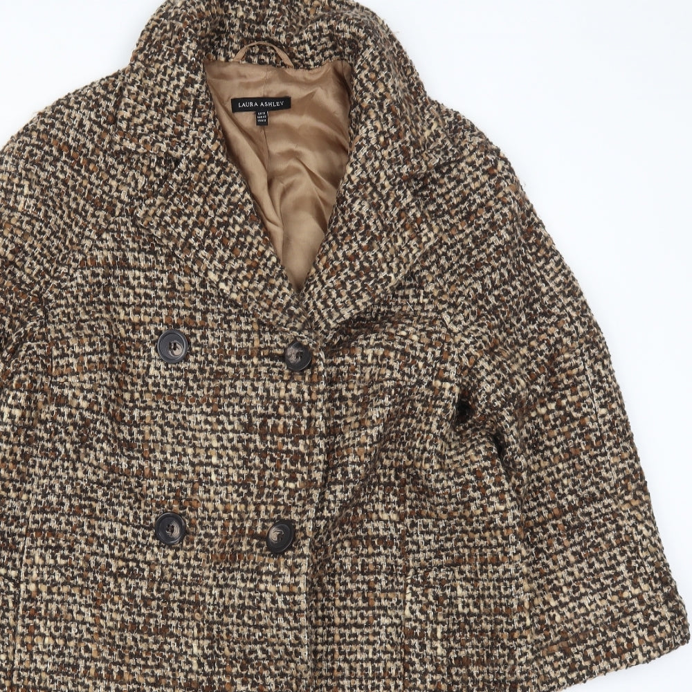 Laura Ashley Womens Brown   Pea Coat Coat Size 16