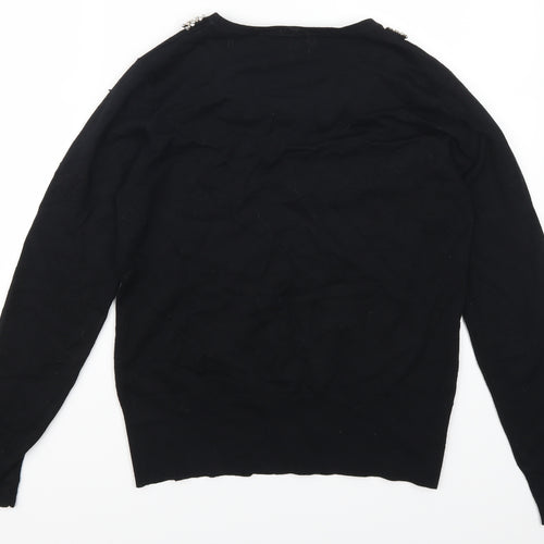 Mudflower Womens Black   Pullover Jumper Size S  - Beaded Collar