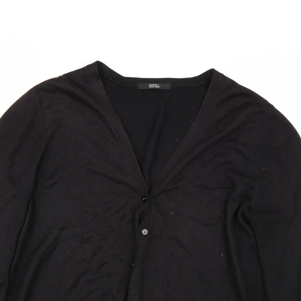 Marks and Spencer Womens Black   Cardigan Jumper Size 16