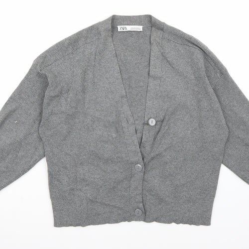 Zara Womens Grey   Cardigan Jumper Size M