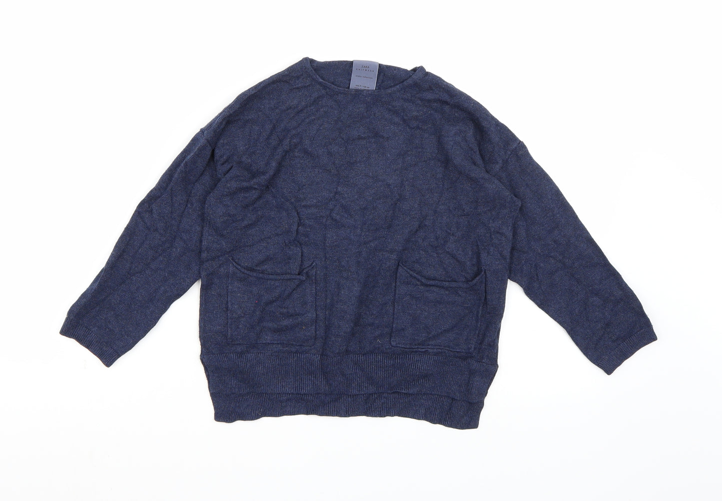 Zara Boys Blue   Pullover Jumper Size 7 Years