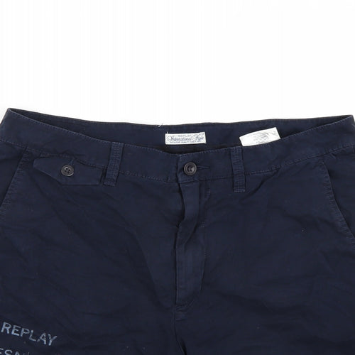 Replay Mens Blue   Chino Shorts Size 32