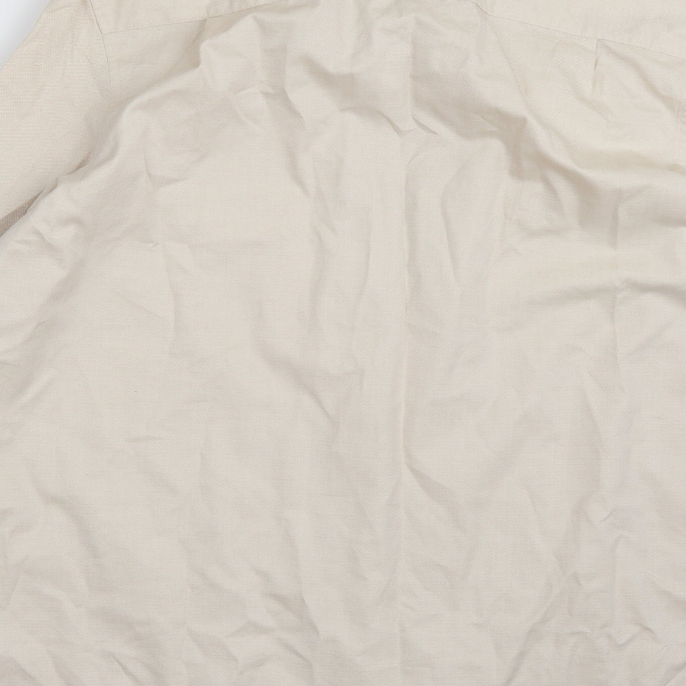 NEXT Mens Beige    Button-Up Size 17