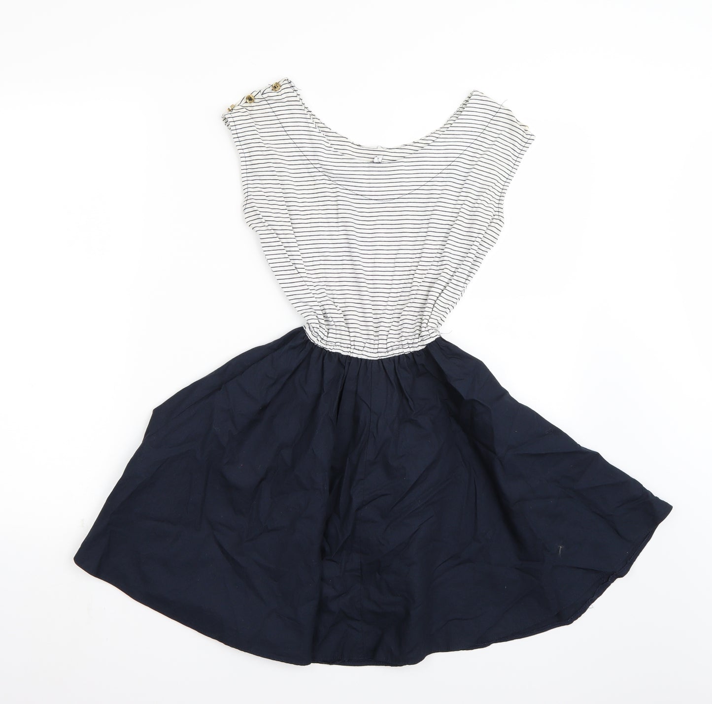 Newlook Womens White Striped  A-Line  Size 8