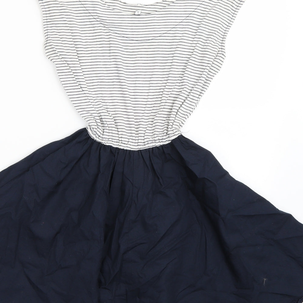 Newlook Womens White Striped  A-Line  Size 8