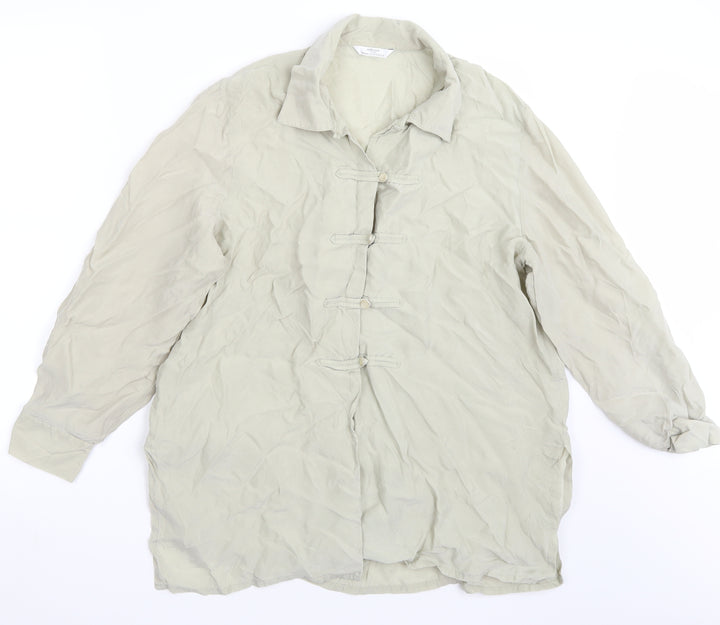 Marks and Spencer Womens Green   Basic Button-Up Size 16