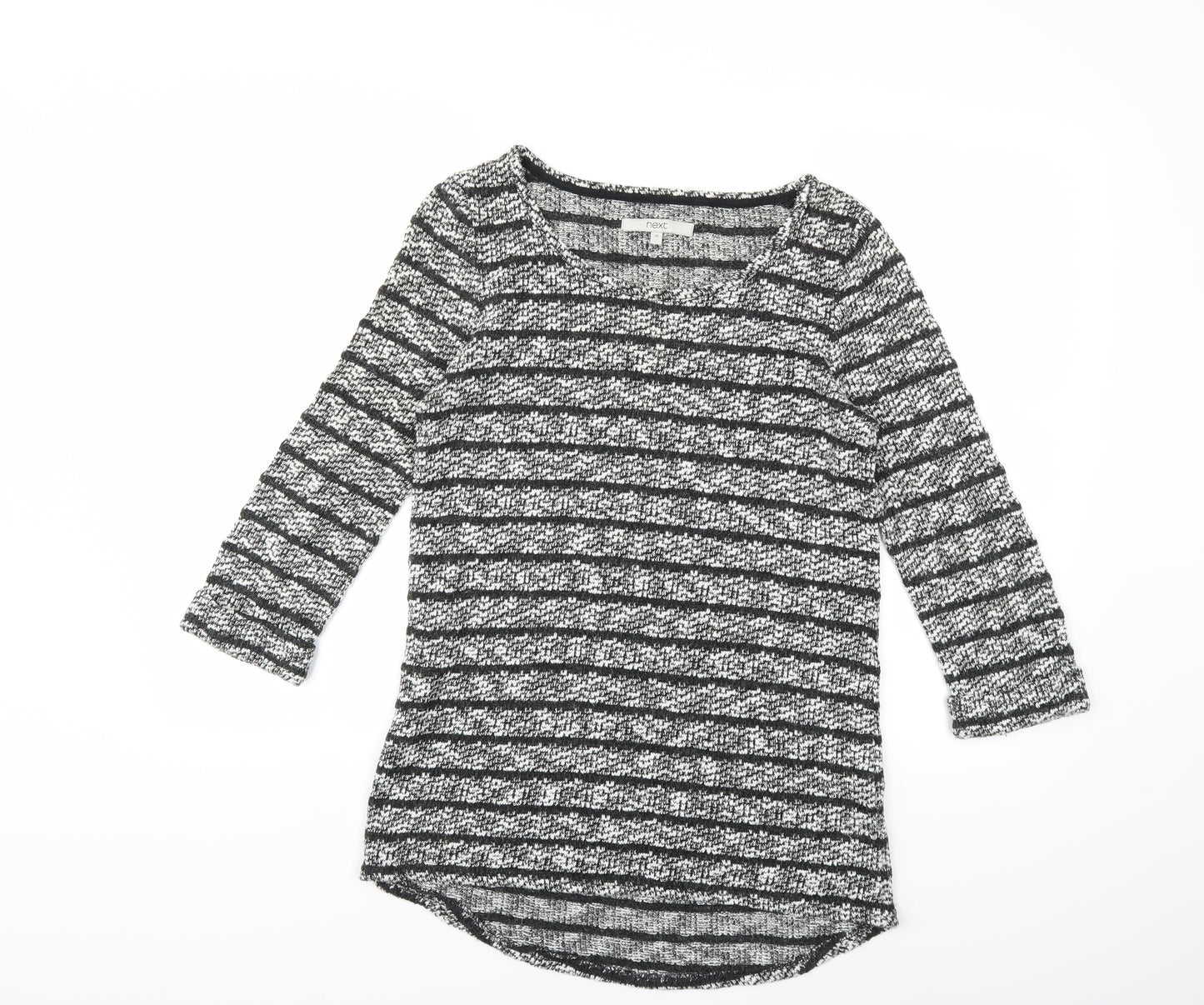 NEXT Womens Black Striped Knit Pullover Jumper Size 10