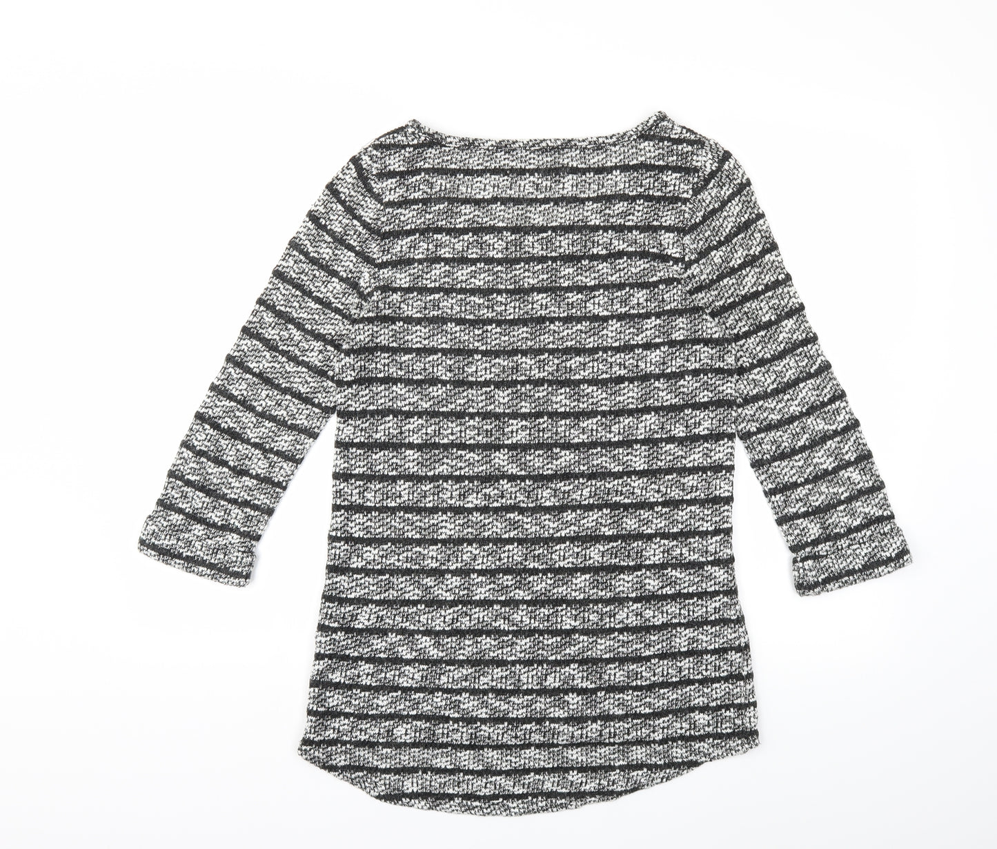 NEXT Womens Black Striped Knit Pullover Jumper Size 10