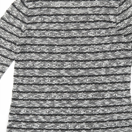 NEXT Womens Black Striped Knit Pullover Jumper Size 10