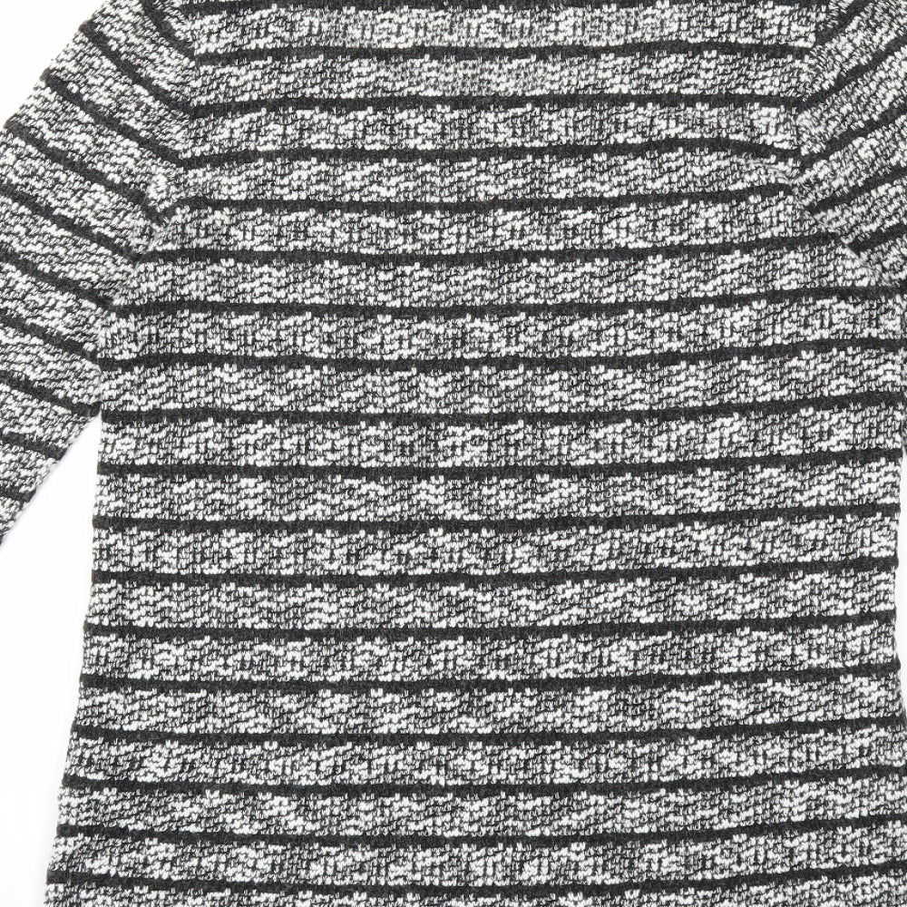 NEXT Womens Black Striped Knit Pullover Jumper Size 10