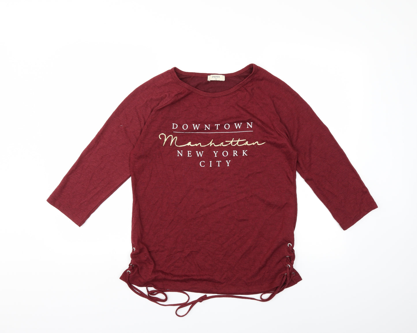 Papaya Womens Red   Pullover Sweatshirt Size 12