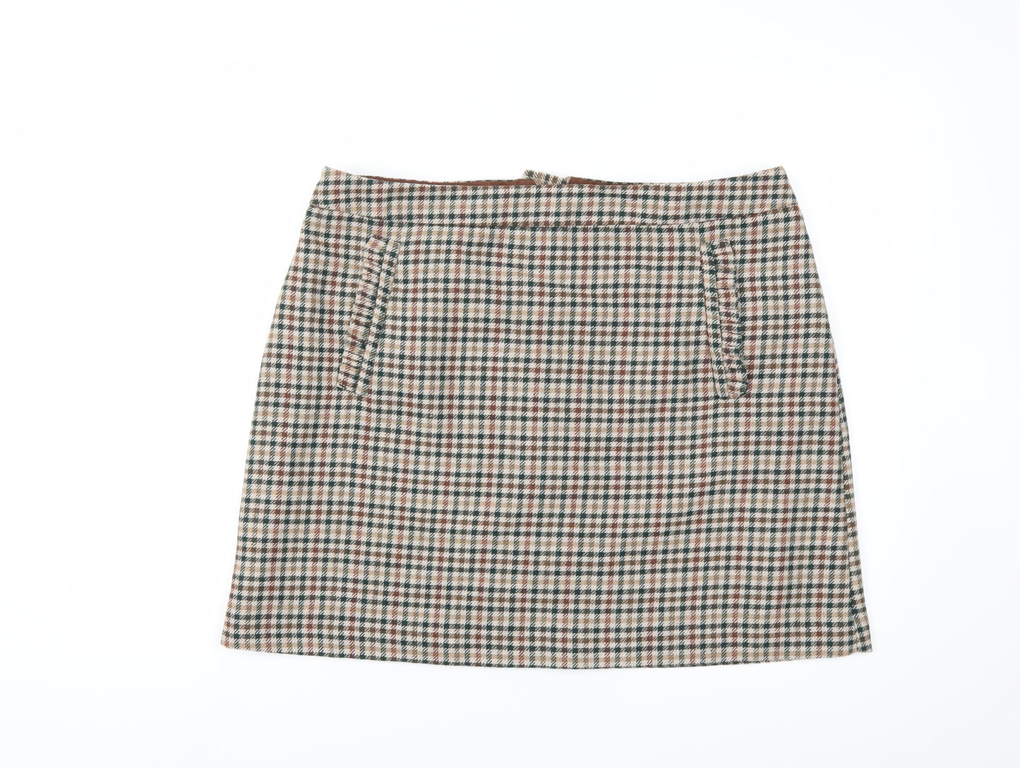 F&F Womens Brown Herringbone  Mini Skirt Size 16