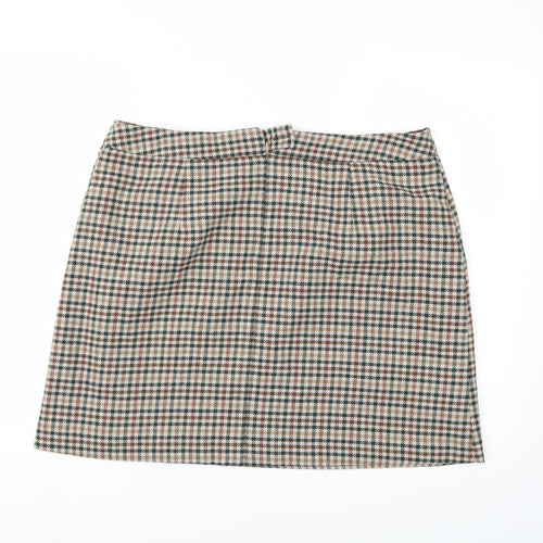 F&F Womens Brown Herringbone  Mini Skirt Size 16