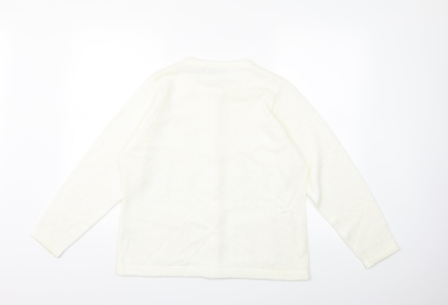 HONOUR MILLBURN Womens White  Knit Cardigan Jumper Size 14