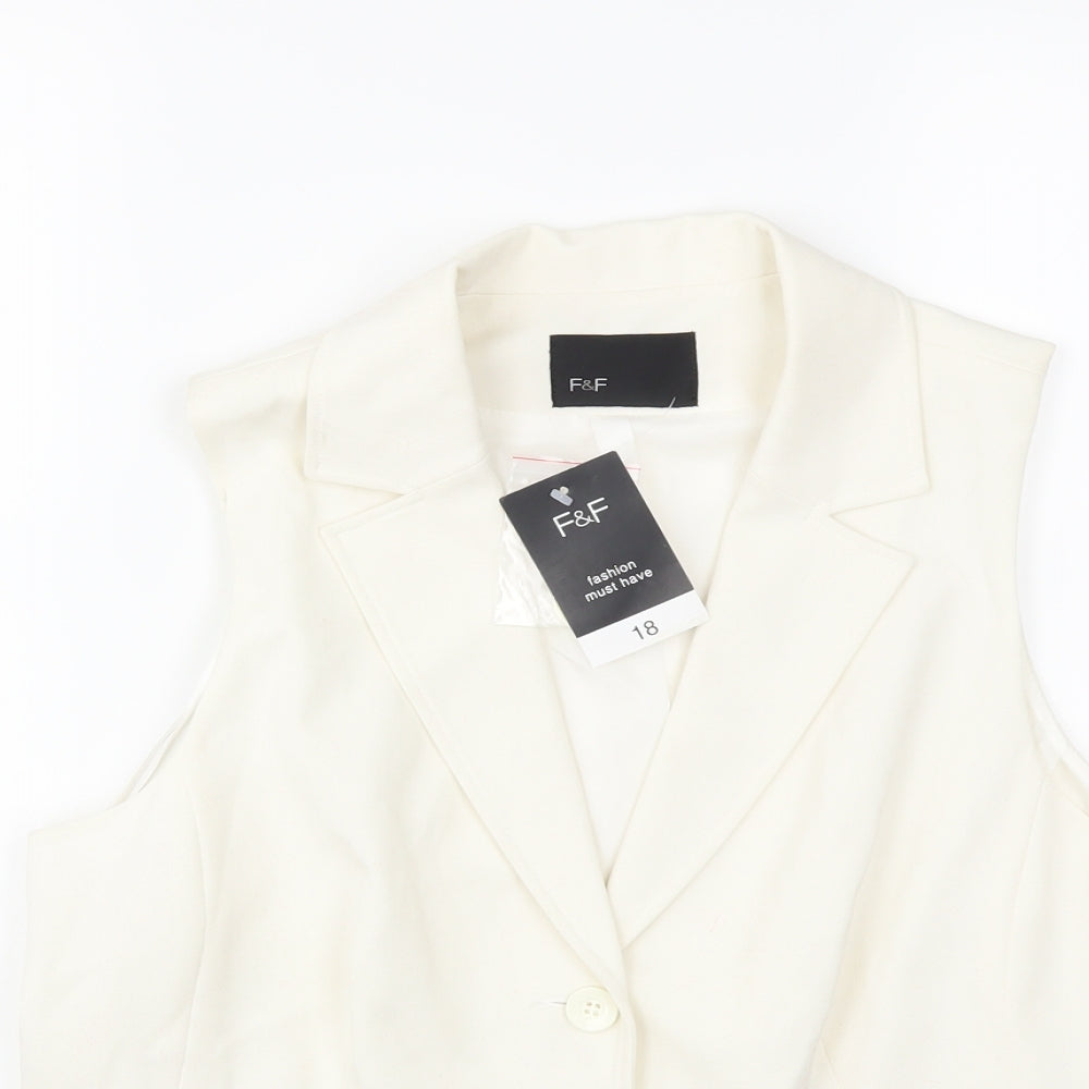 F&F Womens White   Jacket Waistcoat Size 10