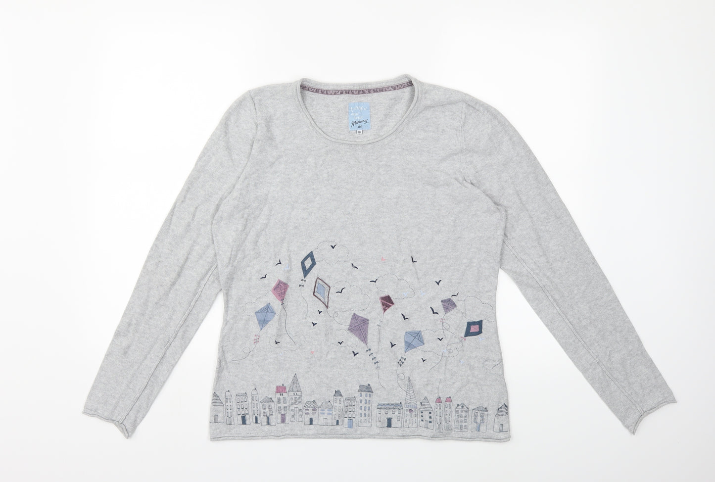 MANTARAY PRODUCTS Womens Grey  Knit Pullover Jumper Size 16