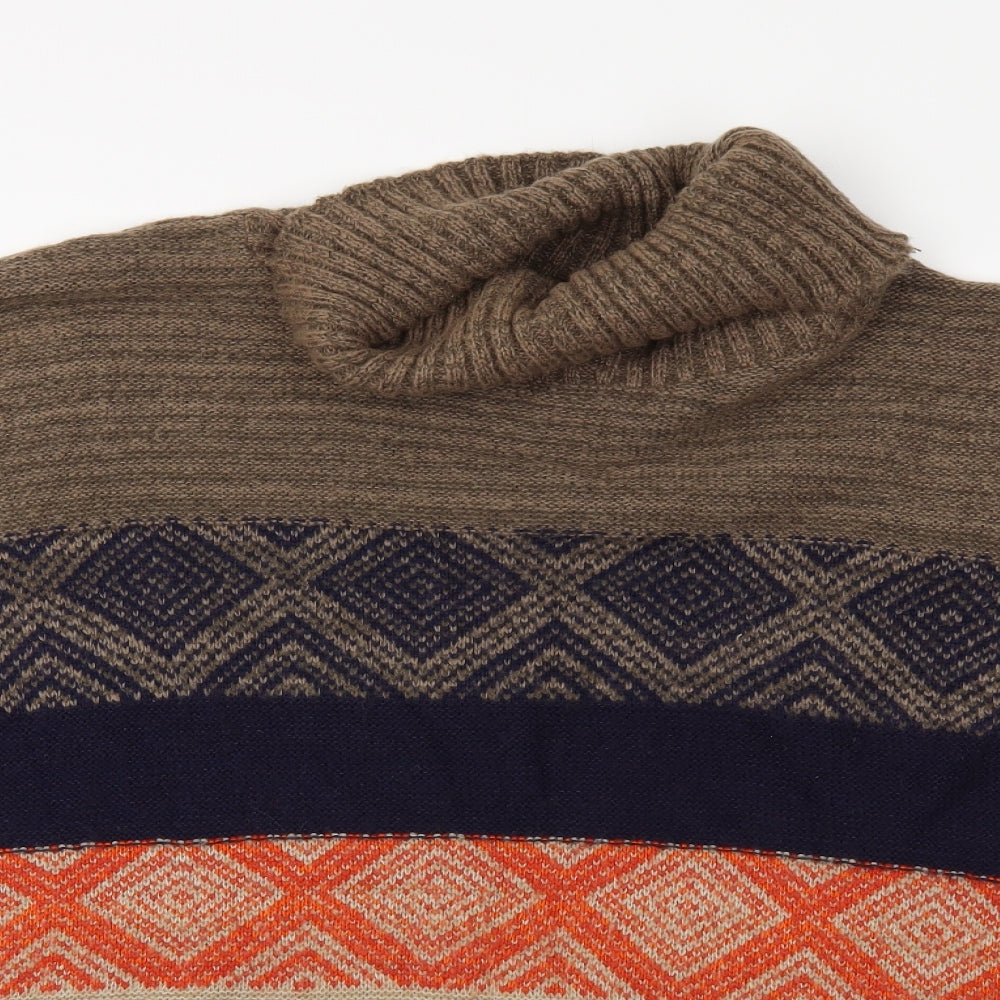 Store Twenty One Womens Brown Striped Knit Pullover Jumper Size L  - poncho