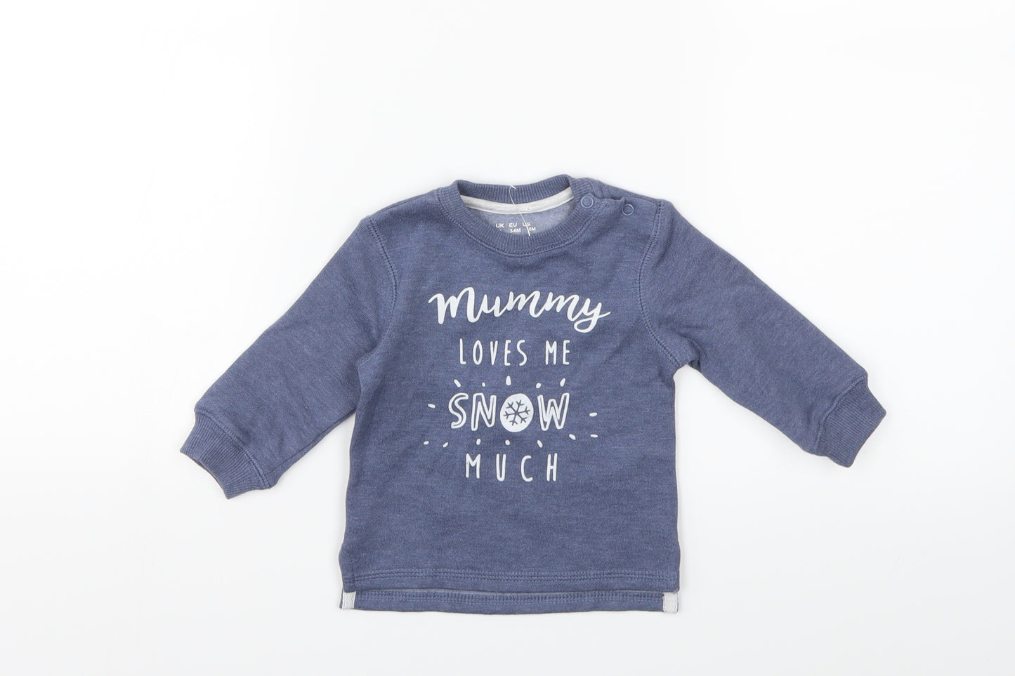 F&F Baby Blue   Pullover Jumper Size 3-6 Months  - CHRISTMAS