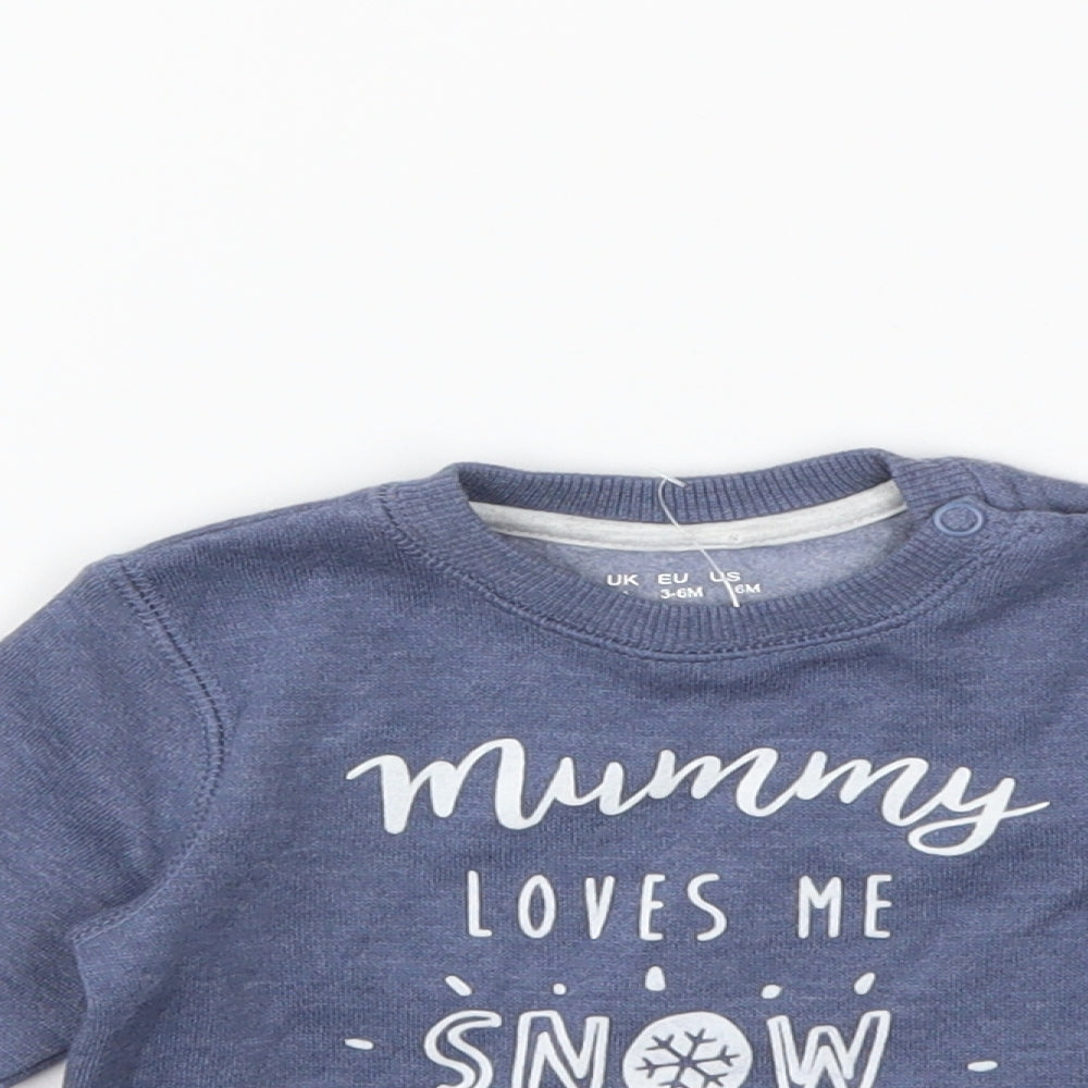 F&F Baby Blue   Pullover Jumper Size 3-6 Months  - CHRISTMAS