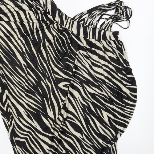 New Look Womens Beige Animal Print  Basic Blouse Size 8